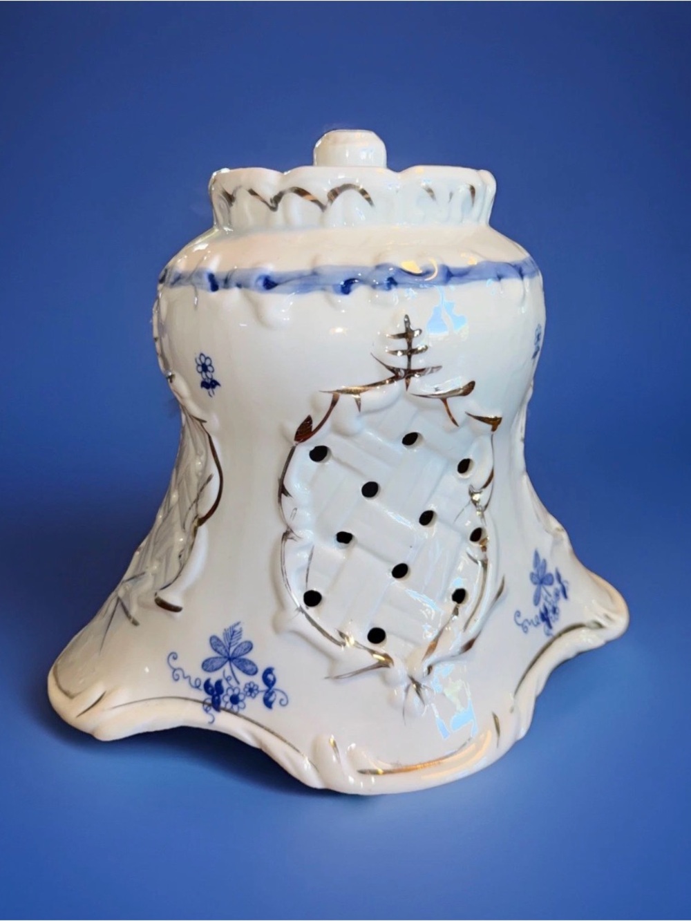 Antique Porcelain Lamp Shade Candle Cover Unicorn Goddess Romantic Victorian EUC